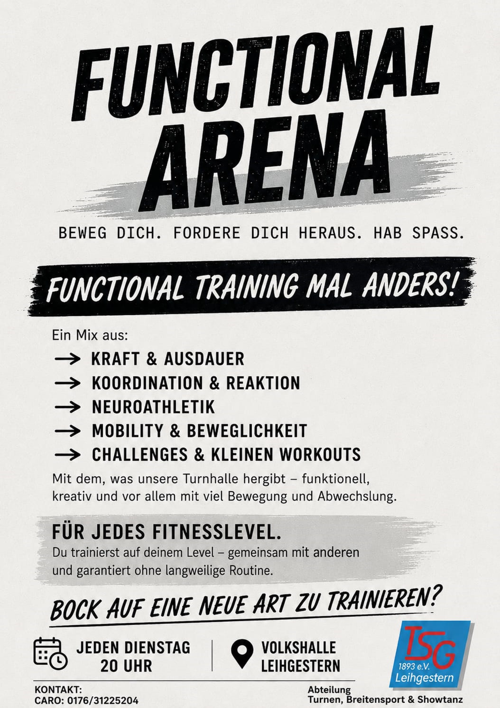 Neues Fitnessangebot bei der TSG!
